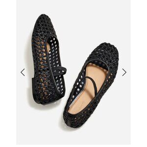 Madewell - Size 8 - The Greta Ballet Flats Black Woven Flats